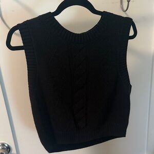 H&M Black Cable Knit Sleeveless Sweater Vest